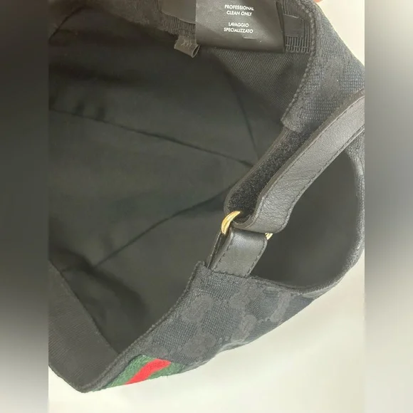 Gucci Original Men’s Canvas Hat With Web|XXL Strap Back Adjustable Cap|Black - Picture 6 of 9